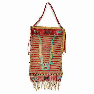 Sioux Quilled Hide Elk Dreamers Bag, From the James B. Scoville Collection
