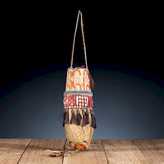 Sioux Beaded and Quilled Hide Bladder Bag, From the James B. Scoville Collection