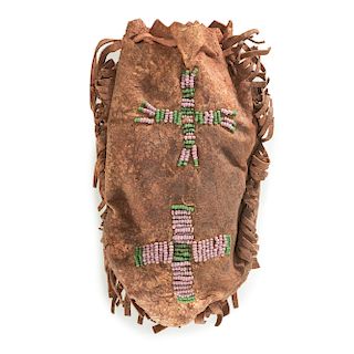 Northern Plains Beaded Hide Paint Pouch, From the James B. Scoville Collection