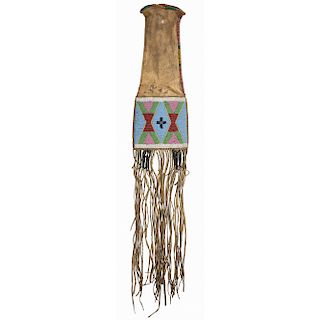 Apsaalooke [Crow] Beaded Hide Tobacco Bag, From the James B. Scoville Collection