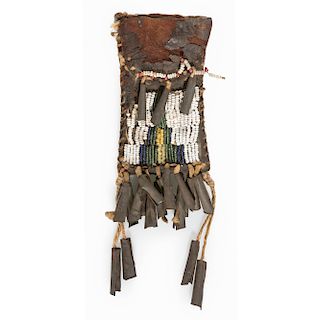 Cheyenne Beaded Hide Strike-a-Light Bag, From the James B. Scoville Collection
