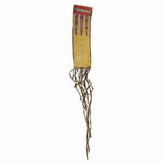 Hidatsa Quilled Buffalo Hide Arm Band, From the James B. Scoville Collection
