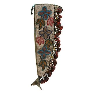 Anishinaabe Beaded Hide Knife Sheath, From the James B. Scoville Collection