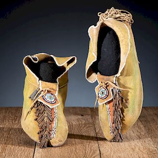 Kiowa Beaded Hide Moccasins, From the James B. Scoville Collection