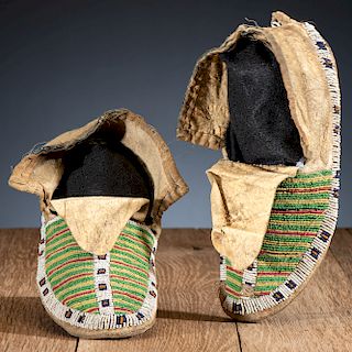 Sioux Beaded Hide Moccasins, From the James B. Scoville Collection