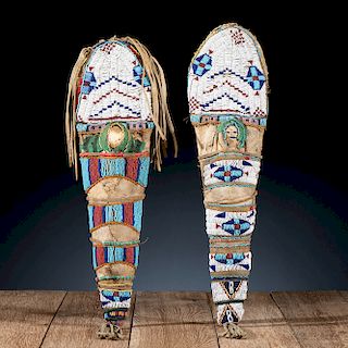 Pair of Plateau Beaded Hide Toy Cradles, From the James B. Scoville Collection
