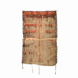 Sioux Beaded and Quilled Hide Panel, From the James B. Scoville Collection