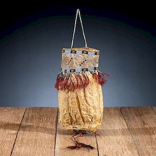 Sioux Beaded Hide Bladder Bag, From the James B. Scoville Collection