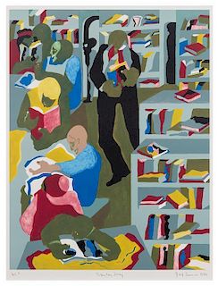 Jacob Lawrence, (American, 1917-2000), Schomburg Library, 1986