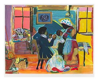 Romare Bearden, (American, 1911-1988), Quilting Time, 1979