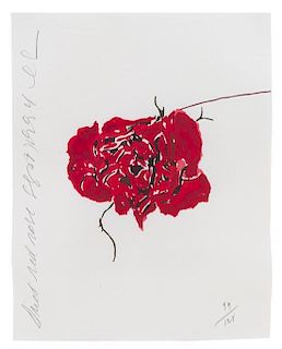 Donald Sultan, (American, b. 1951), Dried Red Rose, 1994