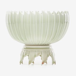 CLIFF LEE Celadon bowl on stand