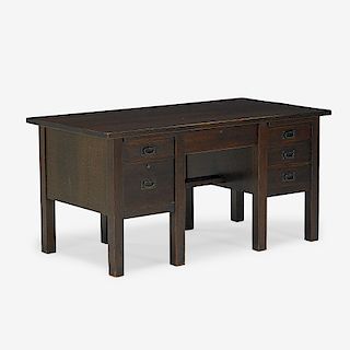 GUSTAV STICKLEY Early five-drawer desk