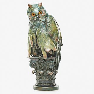 RIESSNER, STELLMACHER & KESSEL Rare owl lamp
