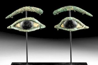 Egyptian Late Dynastic Bronze / Marble Eyes