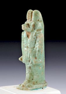 Egyptian Late Dynastic Faience Amulet of Anubis