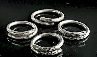 Lot of 4 Matched Thracian Silver Bracelets, 1104.5 g