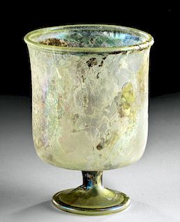 Roman Glass Stemmed Goblet