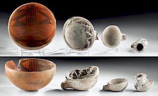 Lot of 4 Anasazi Pottery Fragments - Mesa Verde Museum
