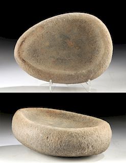Ancient Pacific Northwest Stone Mortar - Teardrop Shape