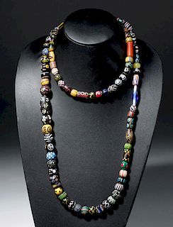 Strand of 19th C. Italian Millefiori Glass Beads (80)