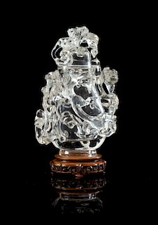 A Carved Rock Crystal Covered Vase
Height overall 7 1/4 in., 18 cm.