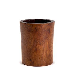 A Small Hardwood Brushpot, Bitong
Height 4 1/2 in., 11 cm.