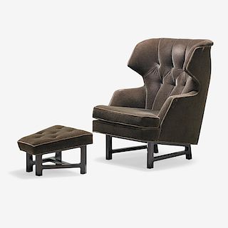 EDWARD WORMLEY Lounge chair and ottoman