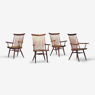 GEORGE NAKASHIMA Set of four New armchairs
