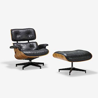 CHARLES AND RAY EAMES Lounge chair, ottoman
