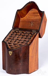 George III inlaid mahogany knife box