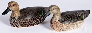 Pair of carved and painted duck decoys