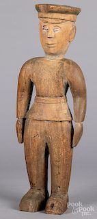 Carved and painted figure of an officer