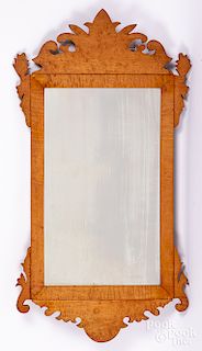 Chippendale style tiger maple mirror