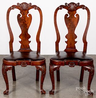 Pair of Queen Anne style dining chairs