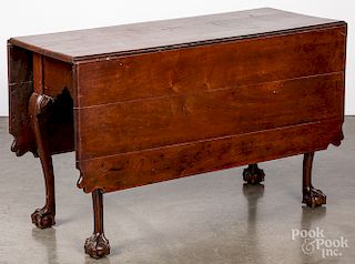 Chippendale walnut drop-leaf dining table