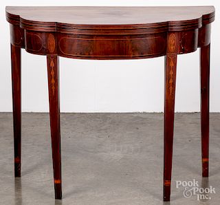 Federal style inlaid mahogany card table