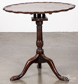 George III carved mahogany piecrust tea table