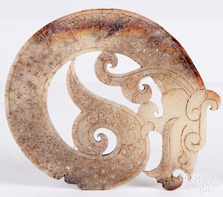 Chinese archaistic carved jade dragon