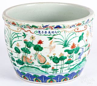 Large Chinese porcelain fish bowl