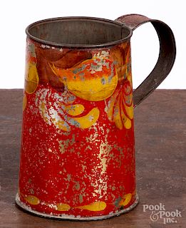 Red toleware mug
