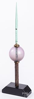 Iron and copper lightning ball rod