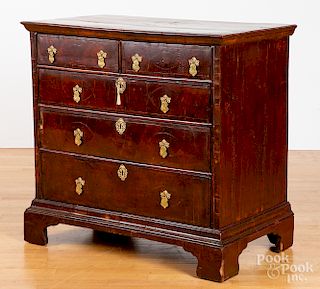 George I veneered chest of drawers