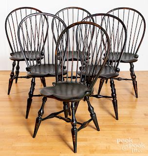 Assembled set of twelve D.R. Dimes Windsor chairs
