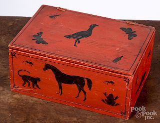 New England painted pine box