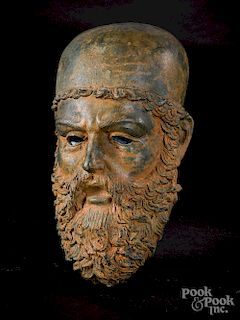 Greek style bearded bronze head of a Greek general
