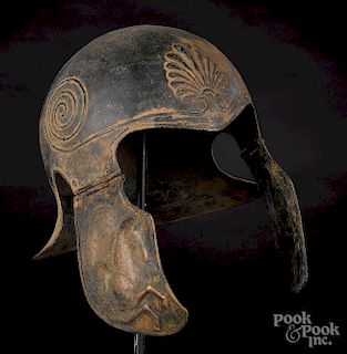 Greek style bronze Chalcidian helmet