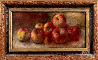 Oil on canvas still life with apples