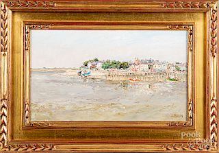 Louis Rosan, two oil on canvas coastal scenes