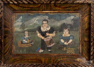 German folk portrait of three children